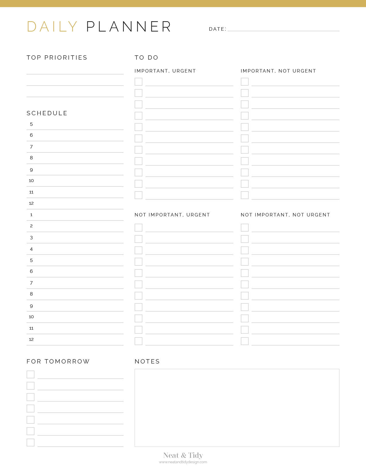 Daily Planner v3 - Neat and Tidy Design