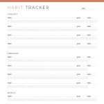 printable monthly habit tracker for tracking 4 habits per month for a year