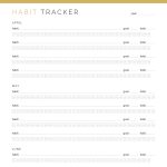 printable monthly habit tracker for tracking 4 habits per month for a year