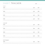 printable monthly habit tracker for tracking 4 habits per month for a year