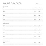 printable monthly habit tracker for tracking 4 habits per month for a year