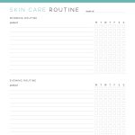 printable skin care routine with skin profile, skin care planner and skin care routine tracker