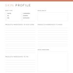 printable skin care routine with skin profile, skin care planner and skin care routine tracker