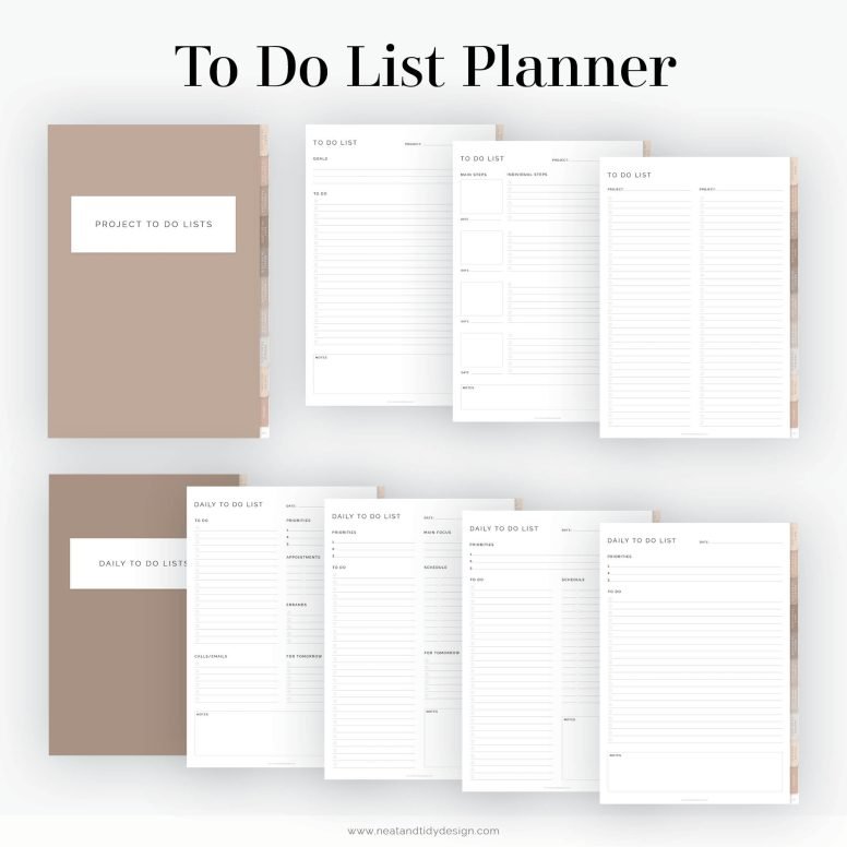 To Do List Layout Computer Digital To Do List Planner - Neat and Tidy Design