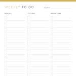 printable weekly to do list in two layouts for adobe reader, printable and fillable pdf