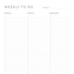 printable weekly to do list in two layouts for adobe reader, printable and fillable pdf