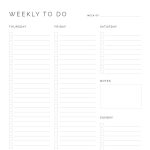 printable weekly to do list in two layouts for adobe reader, printable and fillable pdf