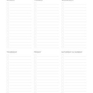 printable weekly to do list in two layouts for adobe reader, printable and fillable pdf