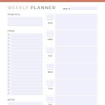 a weekly planner with monday or sunday start to the week, printable PDF