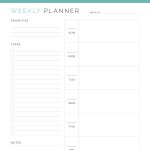 a weekly planner with monday or sunday start to the week, printable PDF