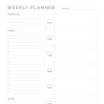 a weekly planner with monday or sunday start to the week, printable PDF