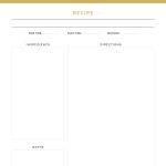 printable full page recipe card, fillable pdf, unlined