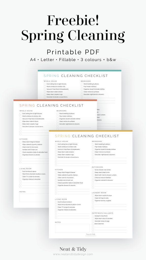 free printable spring cleaning checklist