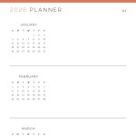 printable quarterly overview planner for 2026, with sunday or monday start to the week in three colours
