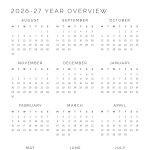 printable pdf academic year overview for 2026-2027