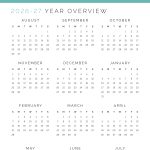 printable pdf academic year overview for 2026-2027