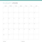 dated printable pdf calendar for 2026, comes in three colours