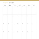 dated printable pdf calendar for 2026, comes in three colours