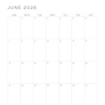 dated printable pdf calendar for 2026, comes in three colours