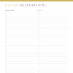 printable fillable pdf Dream Travel Destinations & Bucket List