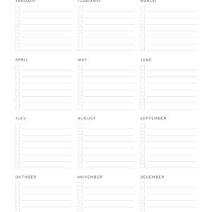 printable Annual To Do List pdf in three colours