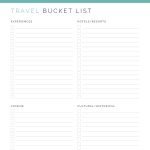 printable fillable pdf Dream Travel Destinations & Bucket List