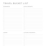 printable fillable pdf Dream Travel Destinations & Bucket List