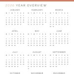 printable dated year overview planner page for 2026