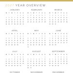 printable dated year overview planner page for 2027