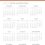 printable dated year overview planner page for 2027