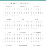 printable dated year overview planner page for 2027