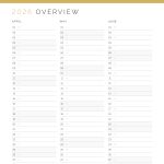 printable pdf dated list view calendar overview of 2026, two versions in three colours