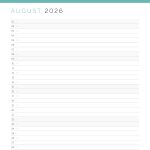 printable pdf dated list view calendar overview of 2026, two versions in three colours