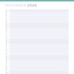 printable pdf dated list view calendar overview of 2026, two versions in three colours